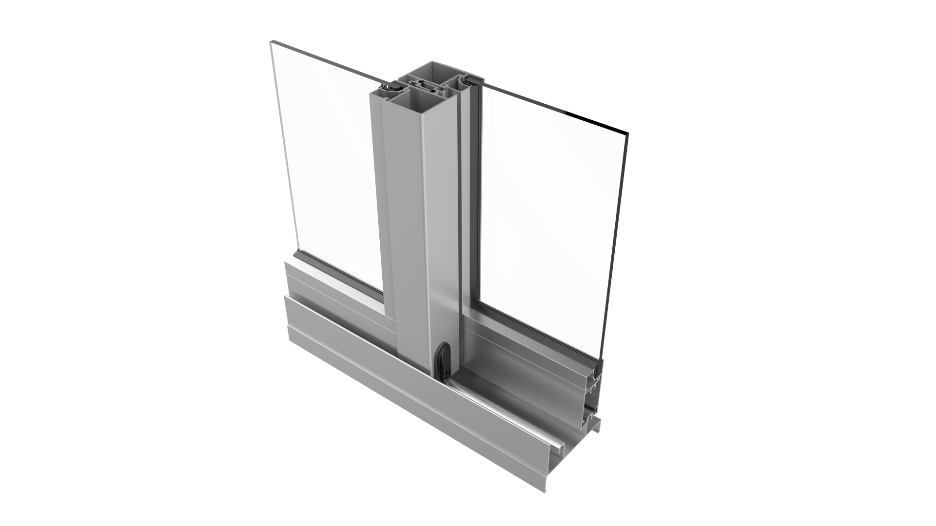 Detalhe construtivo da janela Ecoline 2.5 com baguete