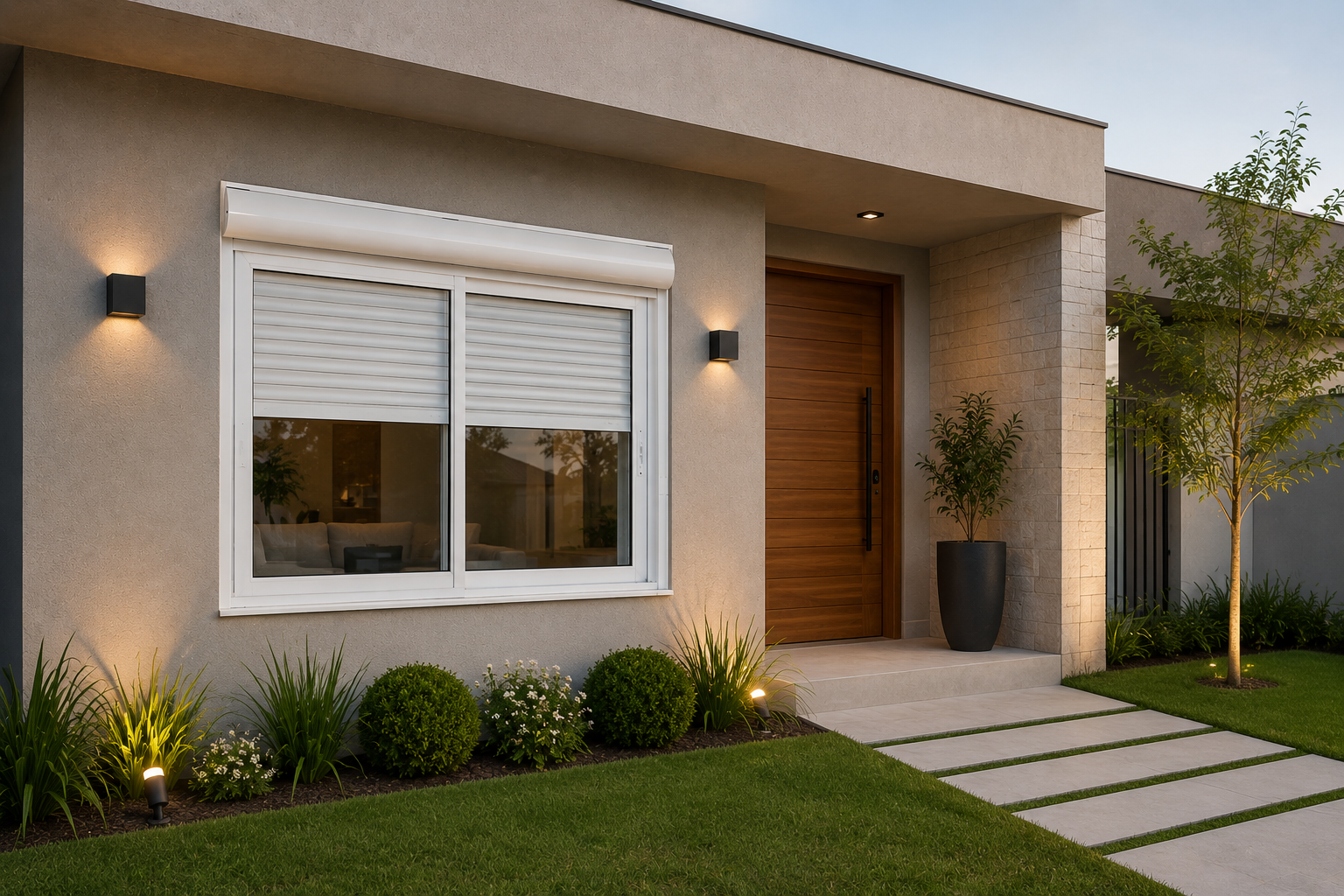 Fachada residencial — branca